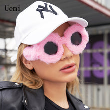 Load image into Gallery viewer, Steampunk Oversized Sunglasses For Women Soft Fur Sun Glasses Men UV400 Gradient Goggle Shades Handmade Eyewear