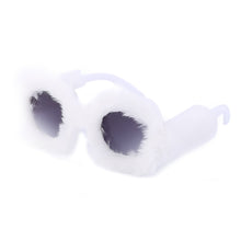 Load image into Gallery viewer, Steampunk Oversized Sunglasses For Women Soft Fur Sun Glasses Men UV400 Gradient Goggle Shades Handmade Eyewear