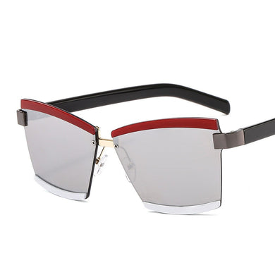 Sunglasses  Famous Design Vintage Square Rimless Eyewear Women Double Color Frame Sexy Sun Glasses For Female