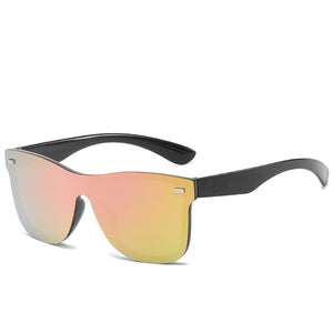 Sunglasses One piece Trend Personality Eyeglass Brand Design Protection Reflective Frameless Sunglassess UV400