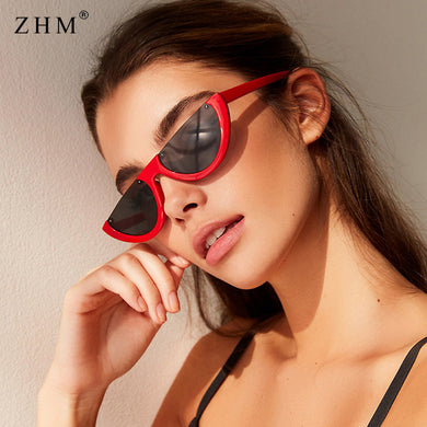 Trendy Half Moon Frame Shape Sun Glasses Ladies Colorful Lens Small Cat Eye Sunglasses Women