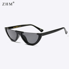 Load image into Gallery viewer, Trendy Half Moon Frame Shape Sun Glasses Ladies Colorful Lens Small Cat Eye Sunglasses Women