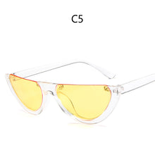 Load image into Gallery viewer, Trendy Half Moon Frame Shape Sun Glasses Ladies Colorful Lens Small Cat Eye Sunglasses Women