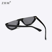Load image into Gallery viewer, Trendy Half Moon Frame Shape Sun Glasses Ladies Colorful Lens Small Cat Eye Sunglasses Women