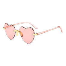 Load image into Gallery viewer, UV400 Heart Sunglasses Women Pink Oculos De Sol Feminino Rimless Sunglasses