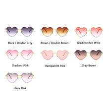 Load image into Gallery viewer, UV400 Heart Sunglasses Women Pink Oculos De Sol Feminino Rimless Sunglasses