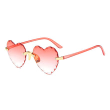 Load image into Gallery viewer, UV400 Heart Sunglasses Women Pink Oculos De Sol Feminino Rimless Sunglasses