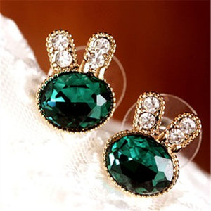 New Fashion Vinta Lovely Rhinestone Rabbit Imitation Rhinestone Stud Earrings CED127