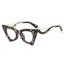 Load image into Gallery viewer, Vintage Cat Eye Frame Glasses For Women Alloy Round Clear Print Leopard Eyeglasses Female Sexy Glasses Ornament