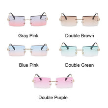 Load image into Gallery viewer, Vintage Sunglasses Women Brand Designer Retro Rectangle Sun Glasses Small Frame Square Rimless Oculos De Sol