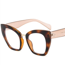 Load image into Gallery viewer, Women Blue Light Glass Cat Eye Glasses Frame Leopaard Eyeglasses For Female Retro Computer Claear Reading Clear Fram