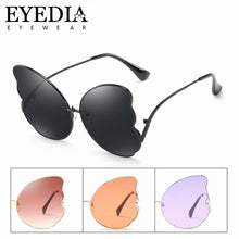 Load image into Gallery viewer, Women Butterfly Shaped Sunglasses With Gradient Lens Black Alloy Metal Sun Glasses For Girls Gafas de sol L8706CJ