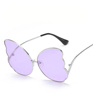 Women Butterfly Shaped Sunglasses With Gradient Lens Black Alloy Metal Sun Glasses For Girls Gafas de sol L8706CJ