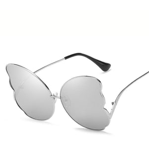 Women Butterfly Shaped Sunglasses With Gradient Lens Black Alloy Metal Sun Glasses For Girls Gafas de sol L8706CJ