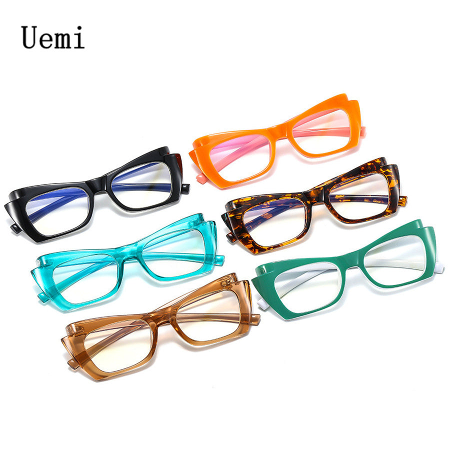 Women Cat Eye Blue Light Glasses Retro Clear Reading Eyeglasses Vintage Computer Ladies Frame Orange Leopard