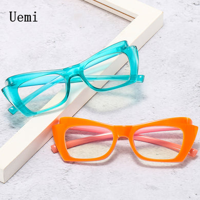 Women Cat Eye Blue Light Glasses Retro Clear Reading Eyeglasses Vintage Computer Ladies Frame Orange Leopard
