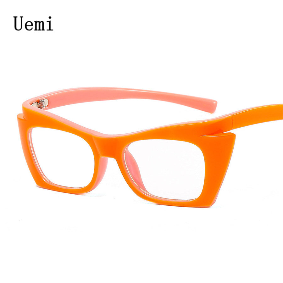 Women Cat Eye Blue Light Glasses Retro Clear Reading Eyeglasses Vintage Computer Ladies Frame Orange Leopard