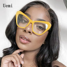 Load image into Gallery viewer, Women Cat Eye Oversized Frame Glasses Clear Eyeglasses Plain Optical Spectacle Anti Blue Llight Computer For  Ladies