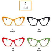 Load image into Gallery viewer, Women Cat Eye Oversized Frame Glasses Clear Eyeglasses Plain Optical Spectacle Anti Blue Llight Computer For  Ladies