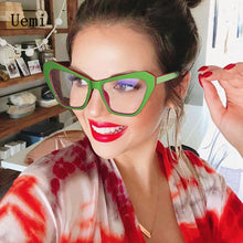 Load image into Gallery viewer, Women Cat Eye Oversized Frame Glasses Clear Eyeglasses Plain Optical Spectacle Anti Blue Llight Computer For  Ladies