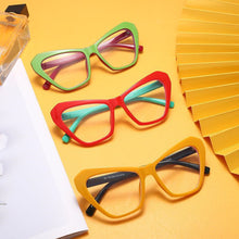 Load image into Gallery viewer, Women Cat Eye Oversized Frame Glasses Clear Eyeglasses Plain Optical Spectacle Anti Blue Llight Computer For  Ladies