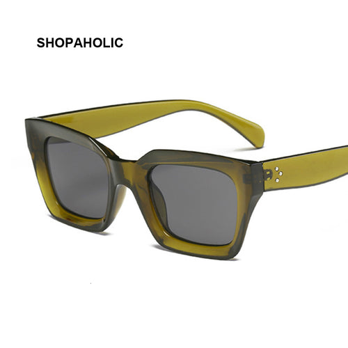 Women  Brand Square Sunglasses Ladies Vintage Oversized Sun Glasses Female Big Frame Uv400 Shades Black