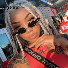 Load image into Gallery viewer, Women Men Rimless Wave Sun Glasses Fire Flame Sunglasses Eyewear Brand Design Mirror Narrow Sunglasses