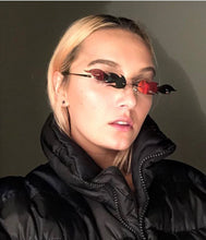 Load image into Gallery viewer, Women Men Rimless Wave Sun Glasses Fire Flame Sunglasses Eyewear Brand Design Mirror Narrow Sunglasses