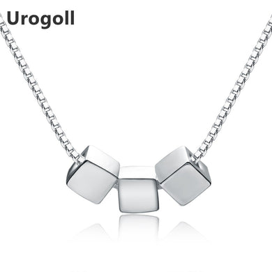 New Fine Jewelry 925 Sterling Sliver Square Pendant Necklaces for Women sterling-silver-jewelry Party Gifts for best friend Gift