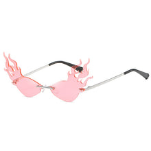 Load image into Gallery viewer, Fire Flame Rimless Sunglasses Women  Brand Men Cat Eye Sun Glasses Unique Eyewear Shades UV400 oculos de sol