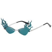 Load image into Gallery viewer, Fire Flame Rimless Sunglasses Women  Brand Men Cat Eye Sun Glasses Unique Eyewear Shades UV400 oculos de sol