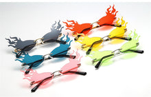 Load image into Gallery viewer, Fire Flame Rimless Sunglasses Women  Brand Men Cat Eye Sun Glasses Unique Eyewear Shades UV400 oculos de sol
