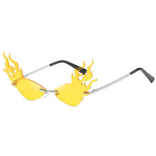 Load image into Gallery viewer, Fire Flame Rimless Sunglasses Women  Brand Men Cat Eye Sun Glasses Unique Eyewear Shades UV400 oculos de sol
