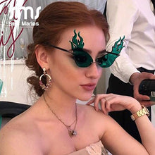 Load image into Gallery viewer, Fire Flame Rimless Sunglasses Women  Brand Men Cat Eye Sun Glasses Unique Eyewear Shades UV400 oculos de sol