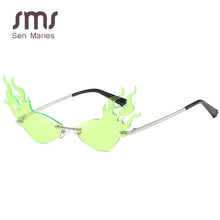 Load image into Gallery viewer, Fire Flame Rimless Sunglasses Women  Brand Men Cat Eye Sun Glasses Unique Eyewear Shades UV400 oculos de sol