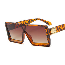 Load image into Gallery viewer, Flat Top Sunglasses Women/Men Brand Designer Square Shades Gradient Sunglasses Female Male Cool One Piece Mirror Glasses