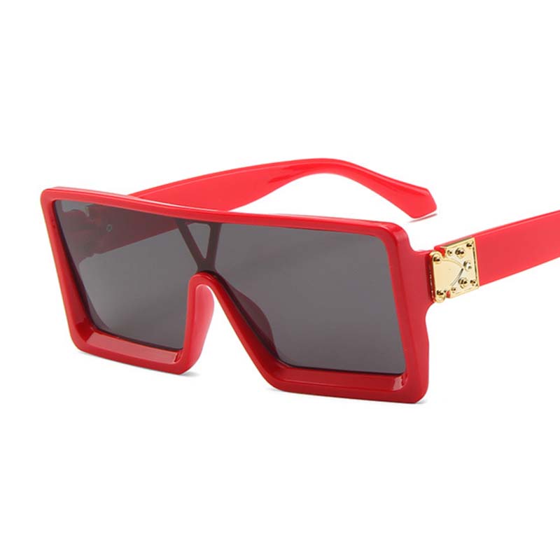 Flat Top Sunglasses Women/Men Brand Designer Square Shades Gradient Sunglasses Female Male Cool One Piece Mirror Glasses