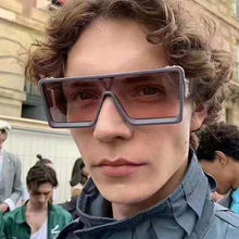 Load image into Gallery viewer, Flat Top Sunglasses Women/Men Brand Designer Square Shades Gradient Sunglasses Female Male Cool One Piece Mirror Glasses