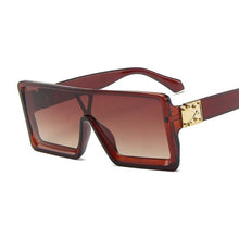 Load image into Gallery viewer, Flat Top Sunglasses Women/Men Brand Designer Square Shades Gradient Sunglasses Female Male Cool One Piece Mirror Glasses