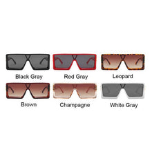 Load image into Gallery viewer, Flat Top Sunglasses Women/Men Brand Designer Square Shades Gradient Sunglasses Female Male Cool One Piece Mirror Glasses