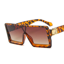 Load image into Gallery viewer, Flat Top Sunglasses Women/Men Brand Designer Square Shades Gradient Sunglasses Female Male Cool One Piece Mirror Glasses