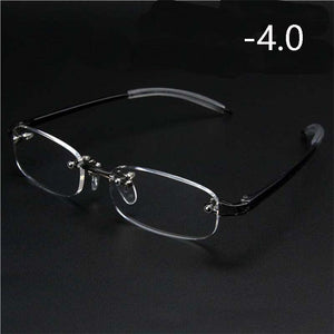 New Frameless Finished Myopia Glasses Men Women Ultralight Rimless Frame Short-sighted Nearsighted Eyeglasses -100 ~ -400