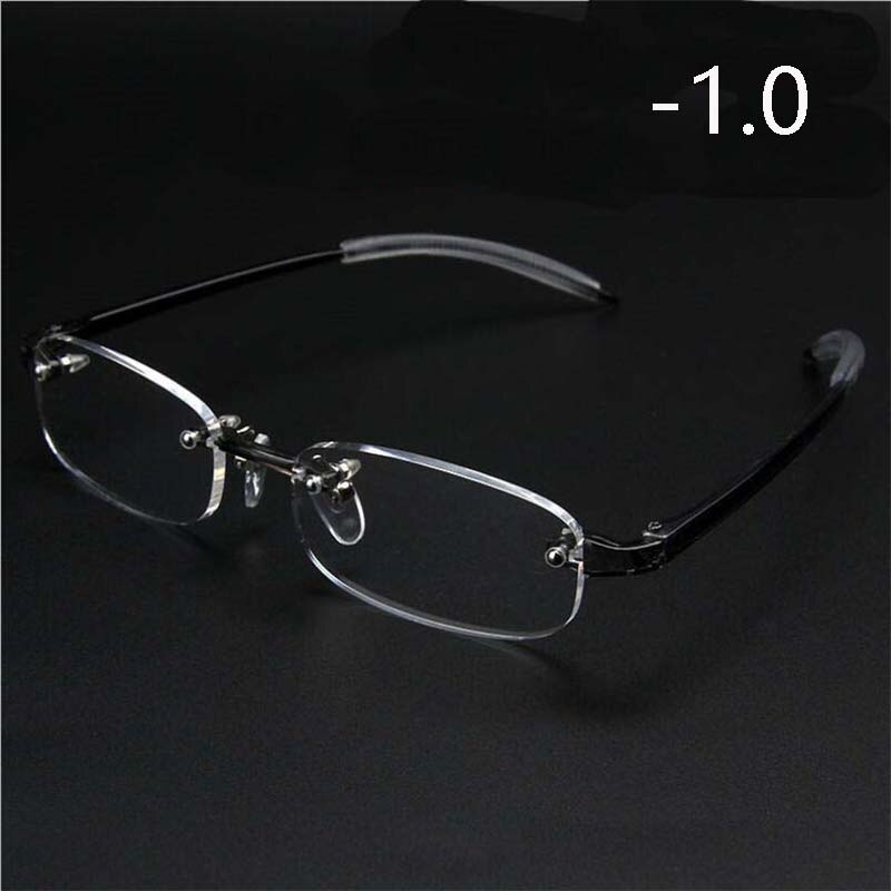 Frameless Finished Myopia Glasses Men Women Ultralight Rimless Frame Short-sighted Nearsighted Eyeglasses -100 ~ -400