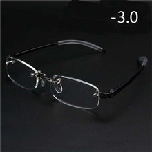 Load image into Gallery viewer, New Frameless Finished Myopia Glasses Men Women Ultralight Rimless Frame Short-sighted Nearsighted Eyeglasses -100 ~ -400