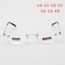 Carica l&#39;immagine nel visualizzatore di Gallery, Frameless Myopic Glasses Frame Eyeglasses Men Women Ultralight Rimless Frame Myopia Glasses 100 ~ 400 Degrees