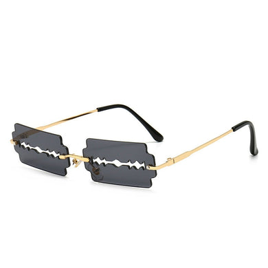 New Frameless Personality Hollow Blade Woman Sunglasses Retro Unique Hollow Funny Sunglasses Party Catwalk Men Sun Glasses