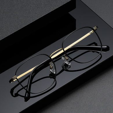 Full-Frame Retro Titanium Glasses Frame Can Be Equipped With Anti-Blue Light Myopia Glasses Male Net Red Trend Light Ova