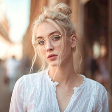Load image into Gallery viewer, Gold Glasses Frame Female  Brand Designer Optical Eyeglasses Women Vintage Round Metal Eyewear Clear Lens Circle