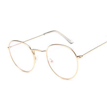 Load image into Gallery viewer, Gold Glasses Frame Female  Brand Designer Optical Eyeglasses Women Vintage Round Metal Eyewear Clear Lens Circle