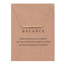 Load image into Gallery viewer, New Gold-color Balance Wood Straight Bar Alloy Clavicle snake Pendant Short Necklace